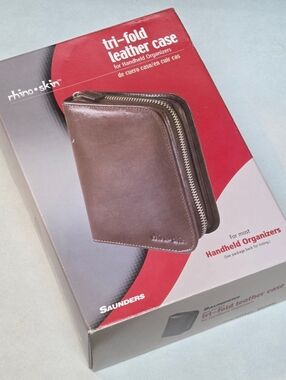 Rhinoskin Tri-Fold Leather Case for Handheld Organizers
